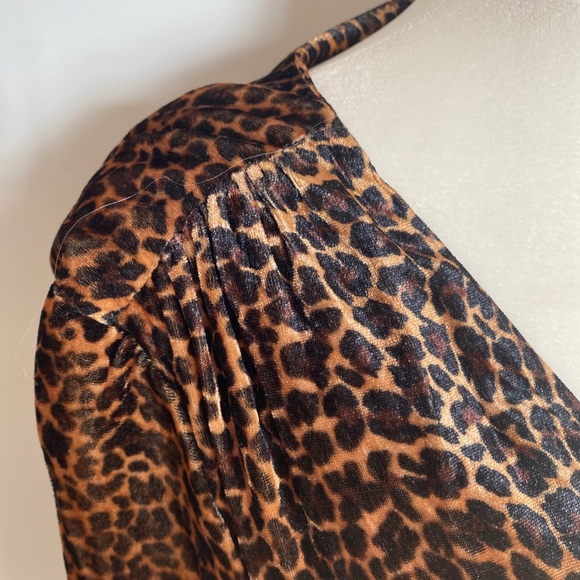 JCrew Leopard Velvet Wrap Dress - Picture 2 of 7